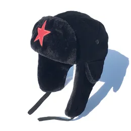 Beanieskull Caps Lei Feng Mens and Womens Winter Warm Warm Plush Tick Cold Proof Cycling Ear Protection Red Five Pointed Star C92 230907