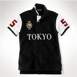 Stickerei Kurzarm Poloshirt Herren T-Shirt Tokio Rom Dubai Los Angeles Chicago New York Berlin Madrid T-Shirts M L XL 2XL dro275S