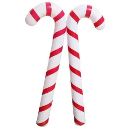 UPS New Inflatable Christmas Canes Classic Lightweight Hanging Decoration Lollipop Balloon Xmas Party Balloons Ornaments Adornment Gift 88cm/35inch 9.8