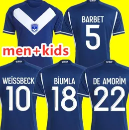 23 24 Girondins de Bordeaux Soccer Jerseys Barbet Elis Biumla Ekomie Bokele Weissbeck de Amorim Elis Home Blue Football Shird短袖ユニフォーム