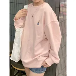 Deeptown Preppy Style Sweet Bear Pink Sweatshirt Women Korean Fashion Kawaii Oversize Long Sleeve Top Harajuku Casual Tracksuit