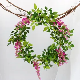 Decorative Flowers 2m Artificial Vine Fake High Grade Silk Rattan For Wedding Christmas Decoration DIY Multi-Purpose Craft Balcony