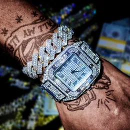 HBP Хип-Хоп Bling Iced Out Часы Браслет для Женщин Сердце Кристалл Кластерная Теннисная Цепь Мужчины Майами Ювелирные Изделия Подарок 220711334c