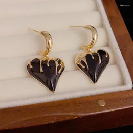 dangle earrings cogonia black heart for high qualite copper gold mold designer drop areingオリジナルジュエリー卸売