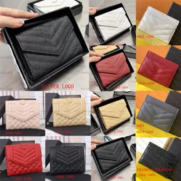 Small Envelope Wallet Leather Mix Matelasse Cassandre Grain De Poudre Embossed Leather Card Holder Multi-folded Purse Luxury Desig251B
