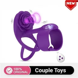 sex massager sex massagerToy Sex Massager 3 in 1 Vibrating Penis Ring Delay Ejaculation Cock Female Clitoral Stimulator Rose Shaped Toys with Remote for Couples