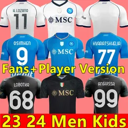 23 24 Maglia Napoli Soccer Jerseys 2023 2024 Kids Kit Naples Home Away Football Shirt Halloween Special Fouth MARADONA OSIMHEN ANGUISSA SsC