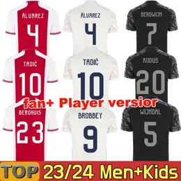 4xl xxxl 23 24 Tadic Voetbalshirts Futbol Formaları Çocuk Kiti 2023 2024 Evde Üçüncü Siyah Futbol Gömlek Erkek Oyuncu Sürümü Bassey Berghuis Bergwijn Klaassen Brobbey