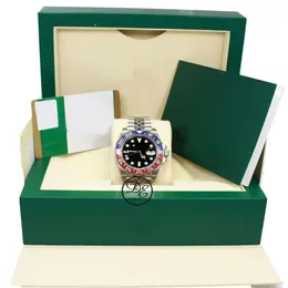 Com caixa original relógio masculino relógios movimento luxo 116719 relógios automáticos tamanho do anel de cerâmica 40mm fuso horário duplo safira glas2371