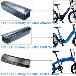 Bateria E-Bike 48V 11AH 48V 14AH Litowo-jonowe składane elektryczne krążownik dojeżdżający Bateryjna bateria Ejoe Jade Onyx Epik Swan Carbon