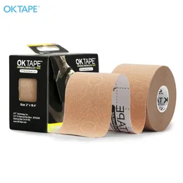Elbow knäskydd OK Tape Pro Kinesiologi Tape Free Cut Breattable Waterproof Elastic Athletic Bandage Latex Fitness Gym smärtlindring 5CMX5M 230907