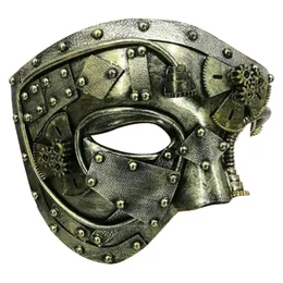 Party Masks Punk Style Venetian Helmet Mechanical Steampunk Phantom The Operas Halloween Costume Face 230907