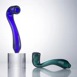 Tubi per fumatori CSYC Y273 Dab Rig Circa 6,49 pollici Tubo in vetro con flusso d'aria liscio multiforo per tabacco in stile classico curva adatto al palmo della mano