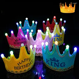 Imprezy czapki oświetlenie korona cała urodziny dla dzieci dekoracje dla dzieci dziewczyna dioda mrugająca migające opaski na głowę czapkę
