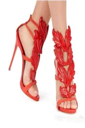 2017top marka yaz yeni tasarım kadınlar moda ucuz altın gümüş kırmızı yaprak yüksek topuk gözetleme elbise sandaletler ayakkabı pompalar kadınlar3642745