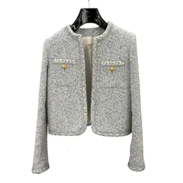 Designer Kvinnor Coat Herrkvinnor Originalkvalitet Kvinnor Vintage Tweed Blazer Jacka Coat Female Milan Runway Lång ärm Toppar Kläddräkt A110