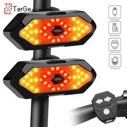 Fahrradbeleuchtung 12PCs Fahrrad Blinker Licht Drahtlose Fernbedienung USB wiederaufladbar vorne hinten Schwanz für MTB Scooter Road 230907