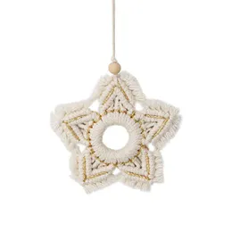 Julekorationer DIY Pendant Handwoven Pentagram Snöflingdekoration Ornament Xmas gåvor Drop Delivery Home Garden Fes Dhgarden Dhdgu