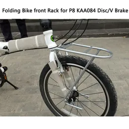 Компоненты руля велосипеда 20-дюймовые складные стойки для Dahon P8 Полка для корзины на передней раме Вешалка из алюминиевого сплава KAA084 Дисковый тормоз V Универсальный 230907