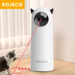 기타 고양이 용품 Rojeco 자동 장난감 대화식 스마트 애완 동물 애완 동물 LED 레이저 실내 장난감 액세서리 핸드 헬드 전자 230907