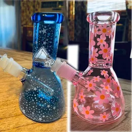 16 cm Wysokie Daisy Glass Bong Downstem Perc Hookahs Shisha Bubbler Gruba szklana platform