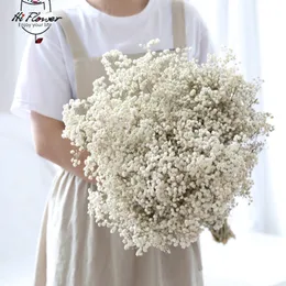 Faux Floral Greenery Natural Dried Flowers Preserved Gypsophila Paniculata Baby's Breath Flower Bouquet Wedding Home Decor for Po Props Decoration 230907