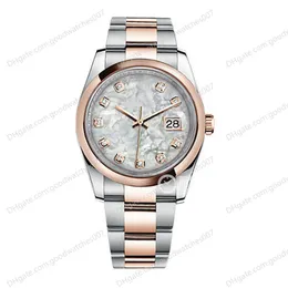 Högkvalitativ asiatisk klocka 2813 Sport Automatiska mekaniska damer handledsur 116201 36mm Pearl Dial Rose Gold Case Fashio258m