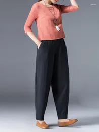 Kadın Pantolon Kadınlar 2023 İlkbahar ve Sonbahar Günlük Gevşek Konforlu Mahsul Sanat Retro Modaya Modeli Harlan Street Giyim