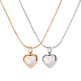 Collar con colgante de corazón de amor de concha dulce para mujer, joyería de acero inoxidable de lujo, cadena de extensión ostentosa para novias de 18 pulgadas n1476