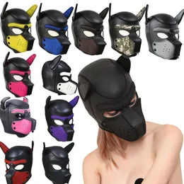 Maski imprezowe topeng pesta mainan seks untuk pasangan masker kerudung anjing perman Peran Karet Lateks Empuk cosplay kepala penuh teleinga Halloween 230907