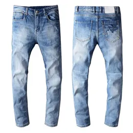 Последний список Мужские дизайнерские джинсы Модные прямые черные драпированные байкерские джинсы с облегающими штанинами Роскошные брюки Потертые брюки Высшее качество3460