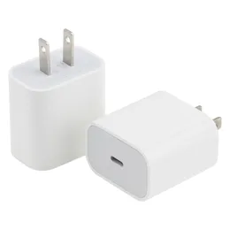 Typ C Wall Charger PD 20W Fast Charging Travel Home Mobiltelefon Adapter US Plug för Samsung Xiaomi -smartphone