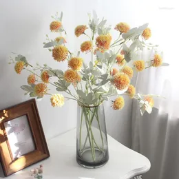 Dekoratif Çiçekler 1pc 10 Başlar Plastik Diken Soğan Çim Topu Çiçek Şube Yapraklar Düğün Ev EL Dekorasyon Hydrengea Sahte Bitkiler