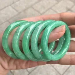 Bangle 40 mm Natural Myanmar Bruma Bean Green Jade Jadeite Banles Child Children Baby Stone Bransoletka Biżuteria