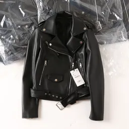 Kvinnors läder faux läder ftlzz läderjacka kvinnor vår höstrock kvinnor faux pu cykeljacka moto läderjacka lady casual street outwear 230907