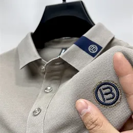 Men's Polos 100 cotton POLO shirt men's shortsleeved lapel Tshirt 2023 summer fashion letter embroidery Paul casual wear top 230907