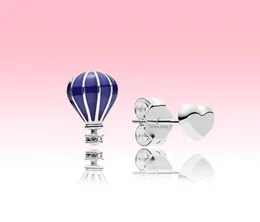 Pendientes con forma de globo azul y corazón de amor para mujer, joyería de verano de plata de ley 925 para pendientes de moda con logotipo original box2617197