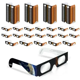 Paquet de 100 lunettes Eclipse solaire approuvées par la NASA et certifiées CE et ISO pour une visualisation directe du soleil