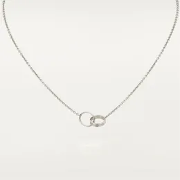 Ожерелья с подвесками, классический дизайн, подвески с двойной петлей, ожерелье «Любовь» для женщин и девочек, титановая сталь 316L, свадебные украшения, ошейники Col262t