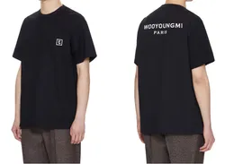 Herr thirts 2023 wooyoungmi högkvalitet tshirt wym bomullsdesigner tshirt koreansk stil kvinnor sommar bokstav blomma tryck kort ärm 230907