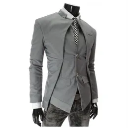 Hela 2016 Ny ankomst Casual Slim Stylish Fit One Button Suit Men Blazer Coat Jackets Man Fashion Dress Clothing Plus Size 292Z