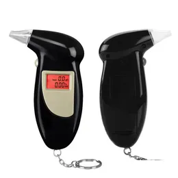Черный тестер алкоголя Брелки Портативный светодиодный электронный дисплей с подсветкой Цифровой детектор Брелок Прямая доставка Dhgarden Dhwsb