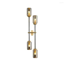 Wall Lamp Copper For Bedroom Headboard Living Room Corridor Aisle Tv Background Restaurant Kitchen Led Sconce Golden Lighting