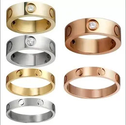 Love Ring Women Men Titanium Steel Alloy Gold-Plated Process Luxury Par Wedding Promise Rings Gift