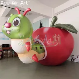 4ML Caterpillar Inflatible Rotten Apple Model Owady do dekoracji na świeżym powietrzu lub zajęć szkolnych/edukacji