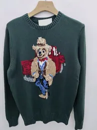 Весна 2025S, новая рубашка-поло с круглым вырезом и длинными рукавами «Маленький медвежонок», универсальный свитер для мужчин и женщин, размер S-XL