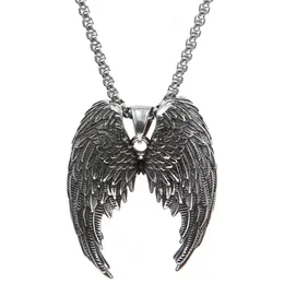 Biżuteria Naszyjnik spersonalizowany anioł skrzydła pióra stalowa wisiorek