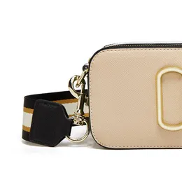 2022 new female texture wide shoulder belt fashion matching color crossbody camera bag slung single satchels purse340t