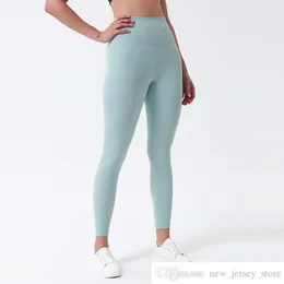 Ll High midja Yoga Pants Women Push-Up Fitness Legings Soft Elastic Hip Lift T-Shaped Sports Pants Running Training Lady 28 Color249k
