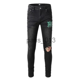 Мужские джинсы 2021 Мужские дизайнерские джинсы потертые рваные байкерские облегающие мотоциклетные джинсы для мужчин Высококачественные модные джинсовые мужские брюки для мужчин # 858 x0909